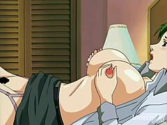Stiefzoon bevredigt de verlangens van zijn volwassen stiefmoeder in Japanse animatie