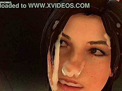 3D καρτούν με πληθωρική μητέρα που πνίγεται από τη Lara Croft