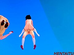 Η Bakugou Katsuki και ο Todoroki Shoto ενώνουν τις δυνάμεις τους σε ένα άγριο 3D hentai animation