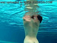 Sazan, the stunning European MILF, takes erotic underwater footage