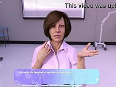 50-letnia dojrzała kobieta doświadcza przyjemności podczas badania ginekologicznego - gra 3D z opowiadaniami ginekologicznymi