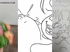 Une grosse fille hentai aux gros seins se fait plaisir avec un mec et un lapin dans une vidéo torride