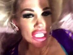 Big ass bimbo takes a cumshot on her face