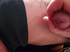 Hairy balls and cock in amateur close-up video