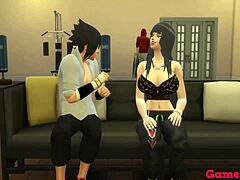 اللسان والشرج: ساسوكي يخون هيناتا مع فتاة ذات ثديين كبيرين
